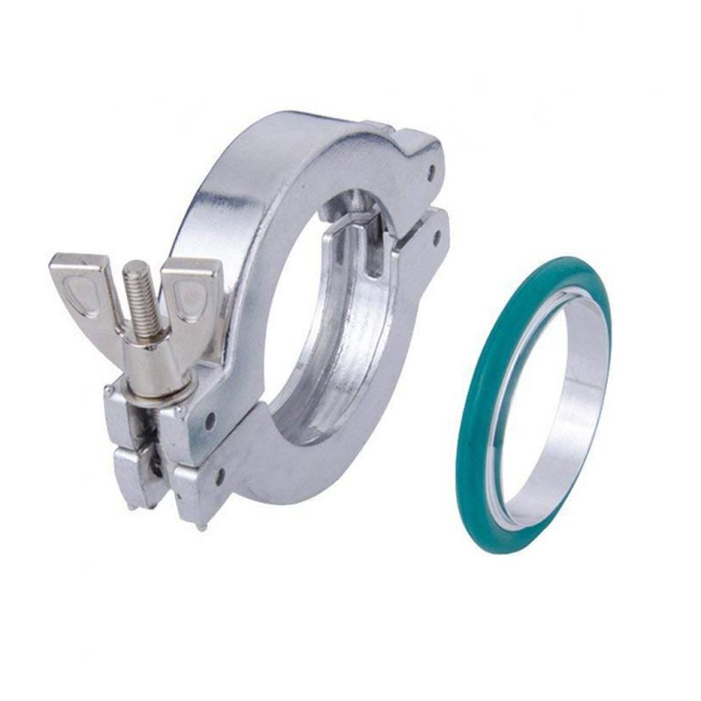 NW/KF Flange Clamp + Centering O-rings with Fluorine Rubber